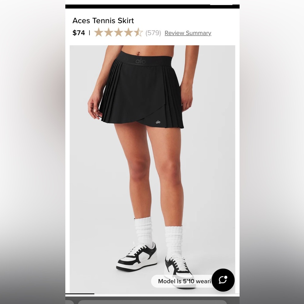 ALO Yoga Black Aces Skirt